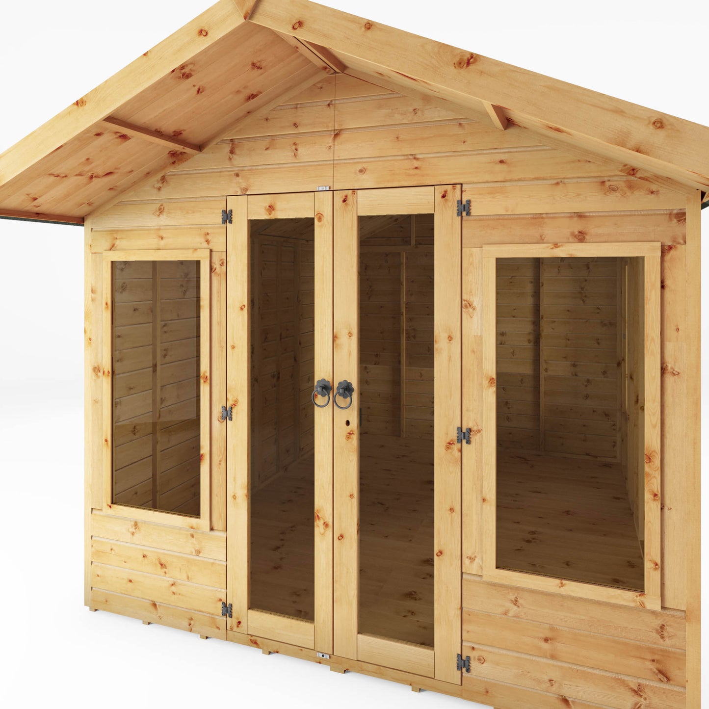 Wooden Summerhouse Shiplap Apex Roof Heavy Duty French Doors