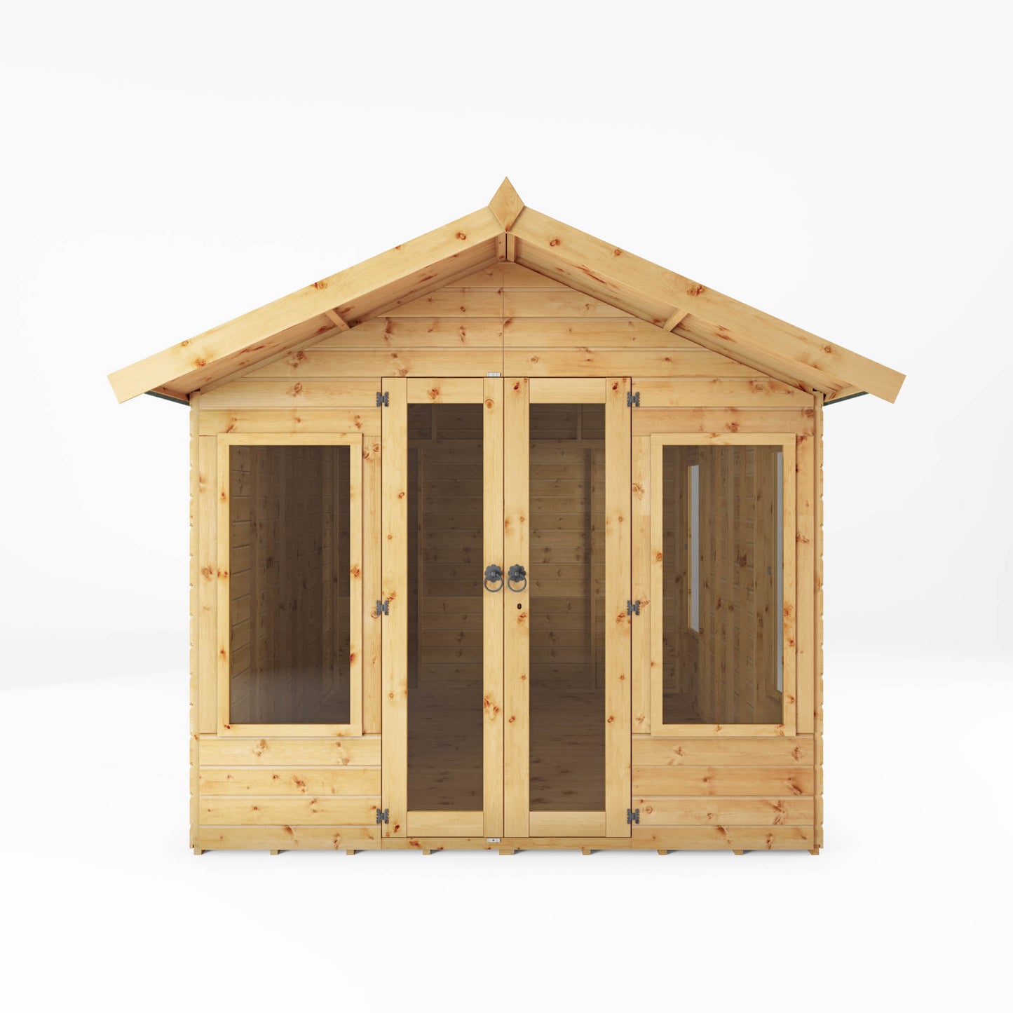 Wooden Summerhouse Shiplap Apex Roof Heavy Duty French Doors