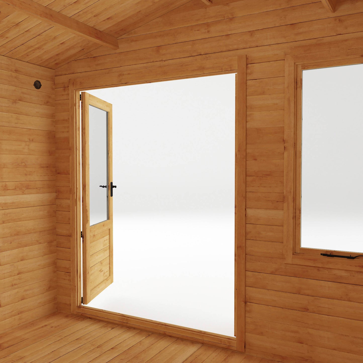 Wooden Log Cabin Apex Roof T&G - 19mm thickness