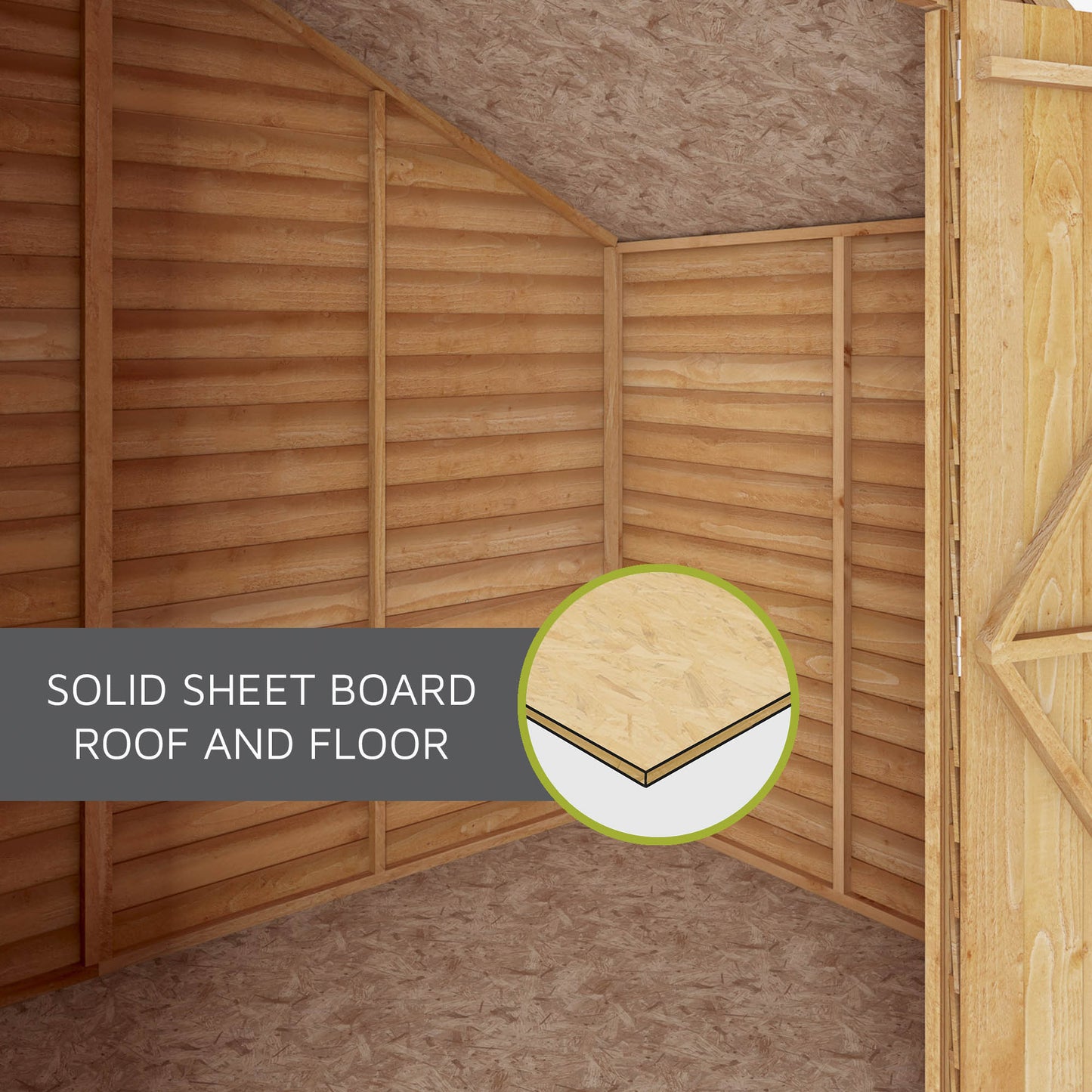 Wooden Garden Shed Overlap Apex Roof - Great Value