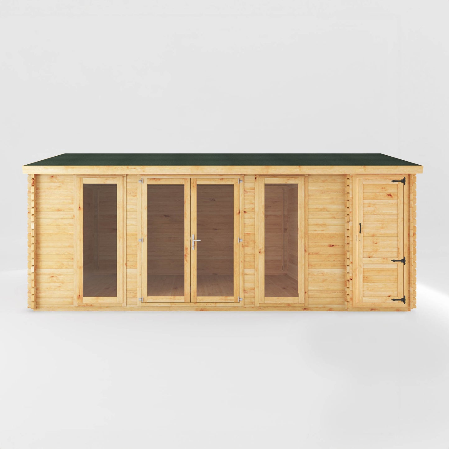 Home Office Studio Log Cabin with Side Shed