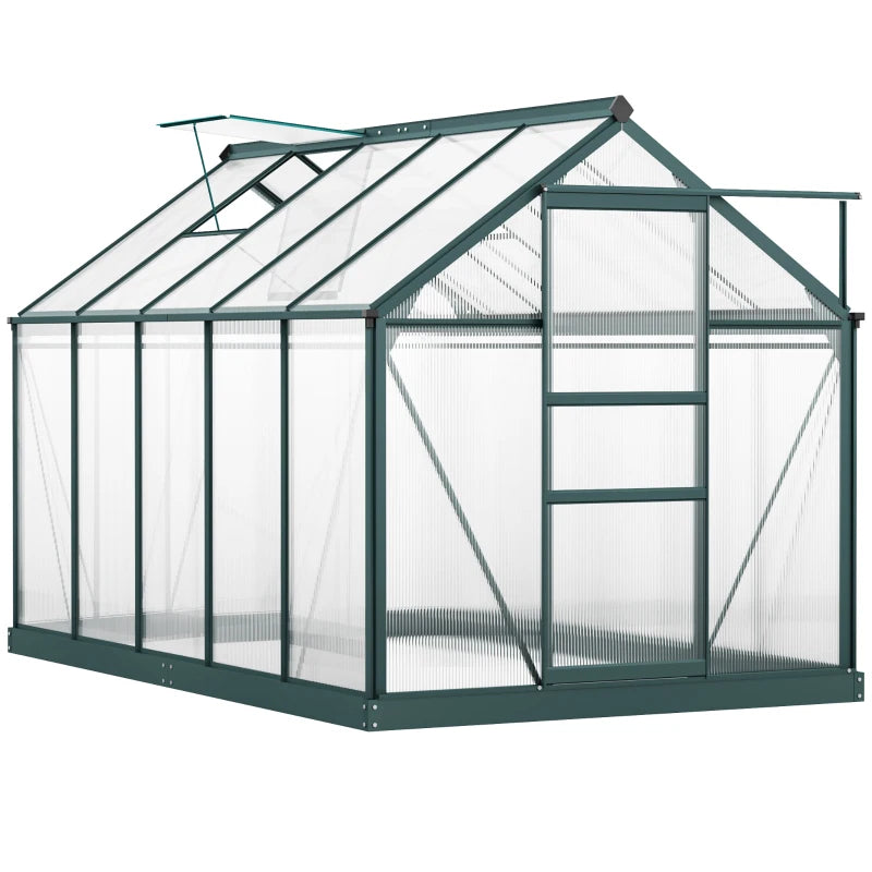 Polycarbonate Greenhouse, Large Walk-In Green House with Slide Door and Window
