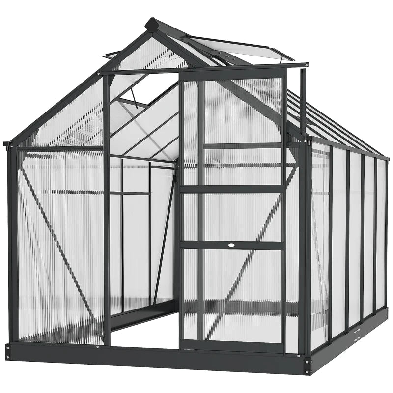 Polycarbonate Greenhouse, Large Walk-In Green House with Slide Door and Window