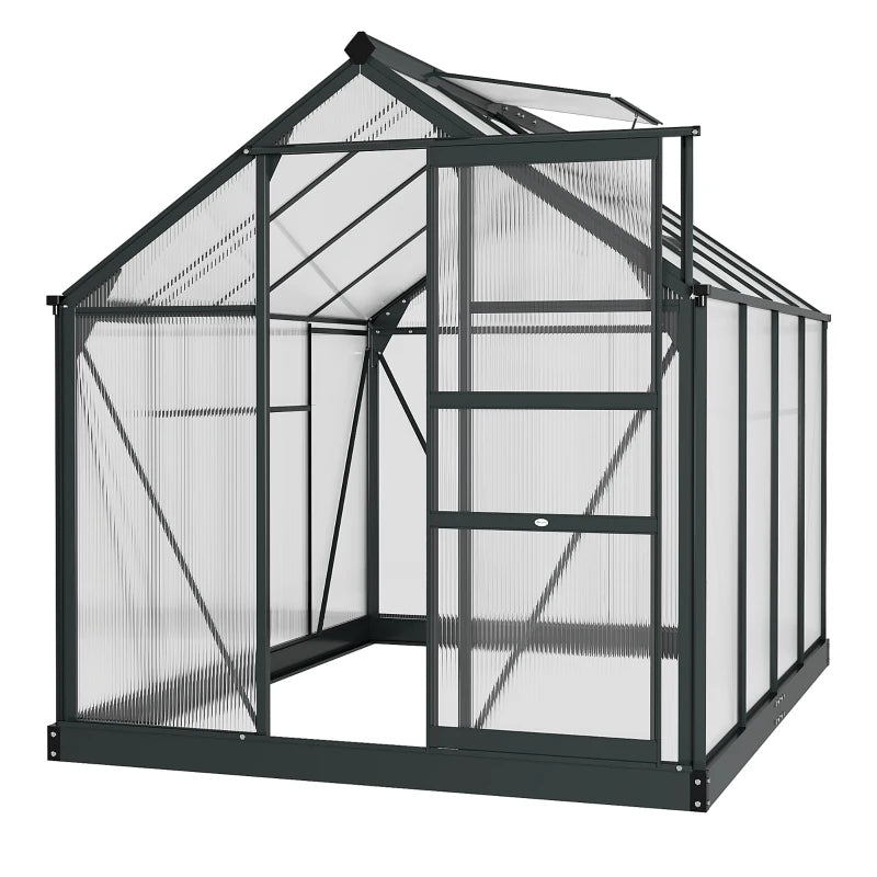 Polycarbonate Greenhouse, Large Walk-In Green House with Slide Door and Window