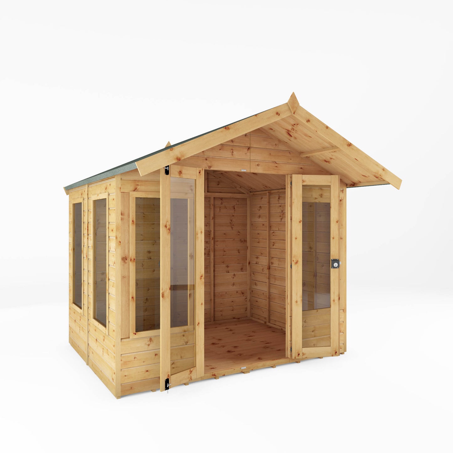 Wooden Summerhouse Shiplap Apex Roof Heavy Duty French Doors