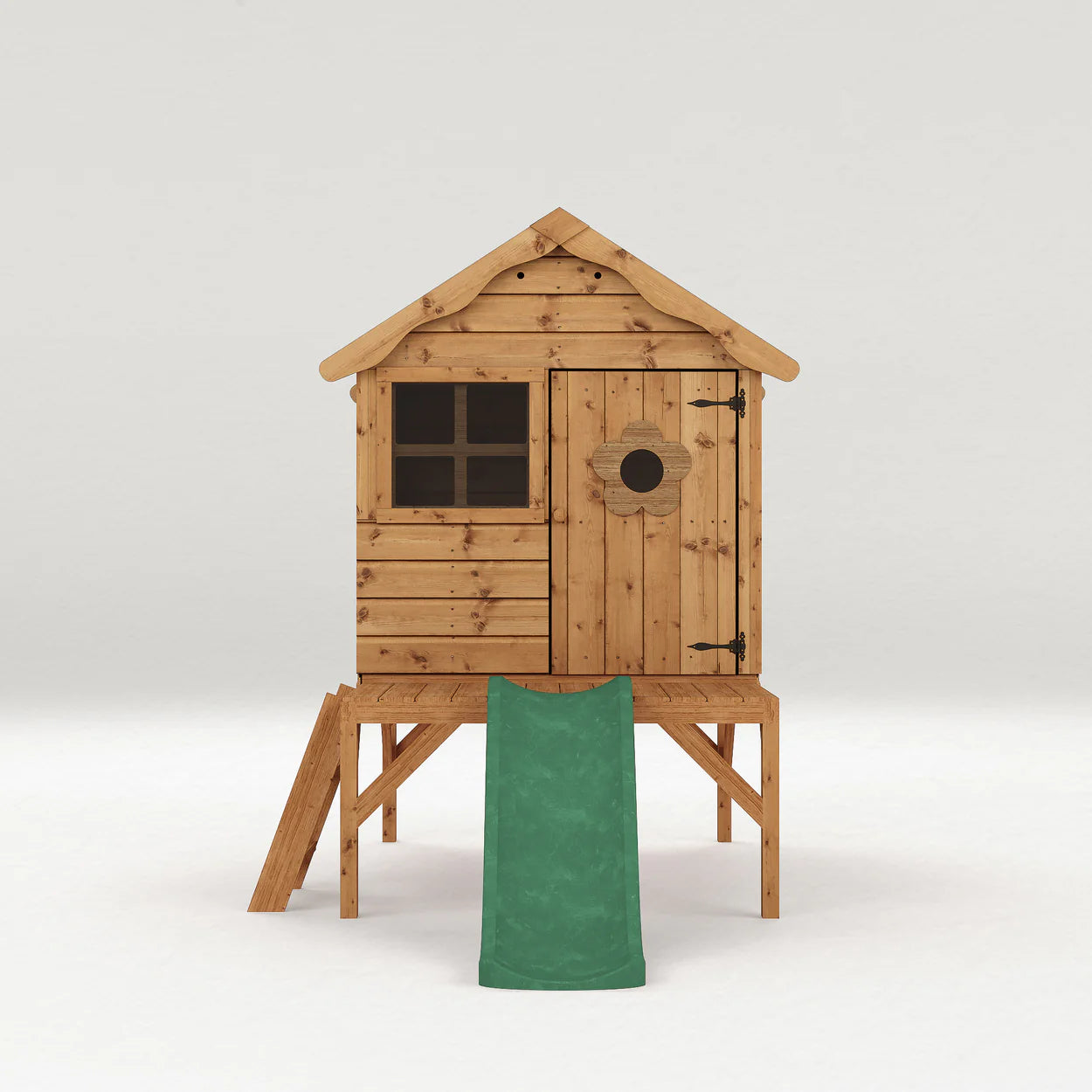 Wooden Small Tower Playhouse with Slide T&G Shiplap