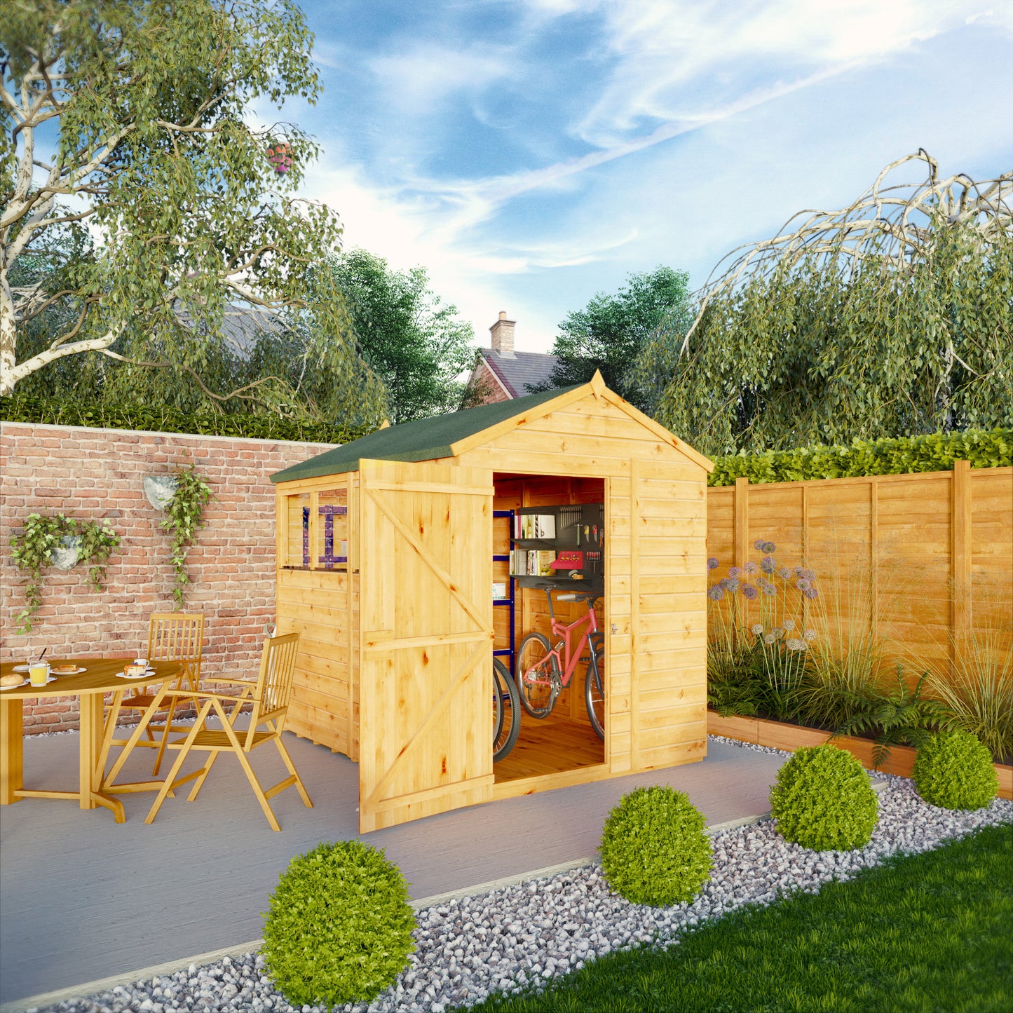 Premium Wooden Garden Shed Shiplap Apex Roof - The Woodsman