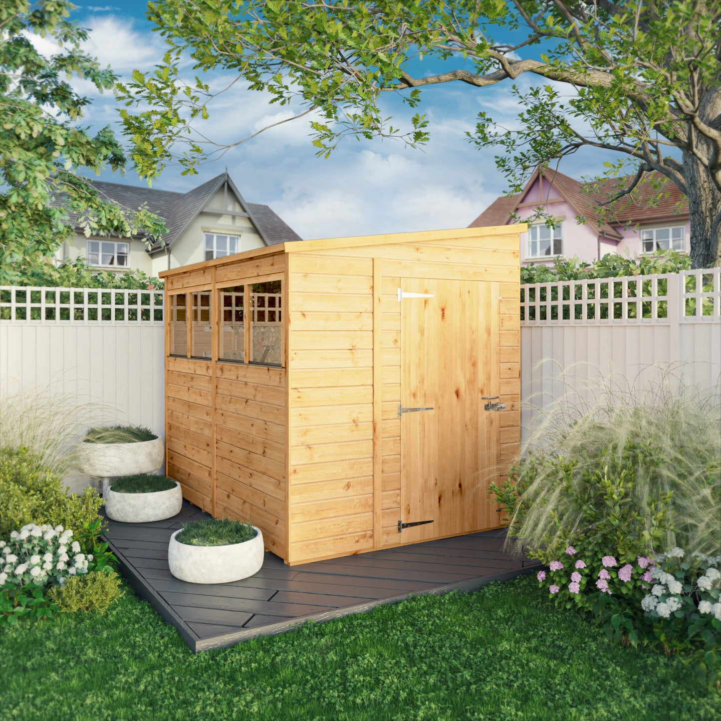 Premium Wooden Garden Shed Shiplap Pent Roof - The Woodsman