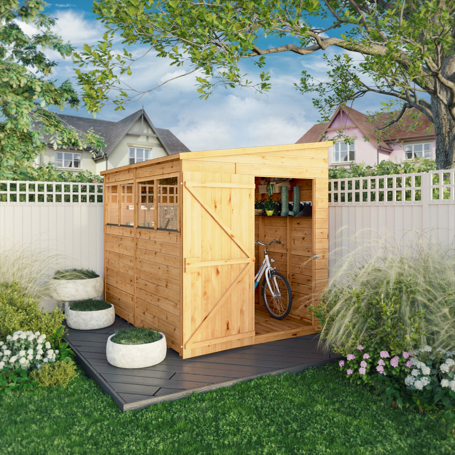 Premium Wooden Garden Shed Shiplap Pent Roof - The Woodsman