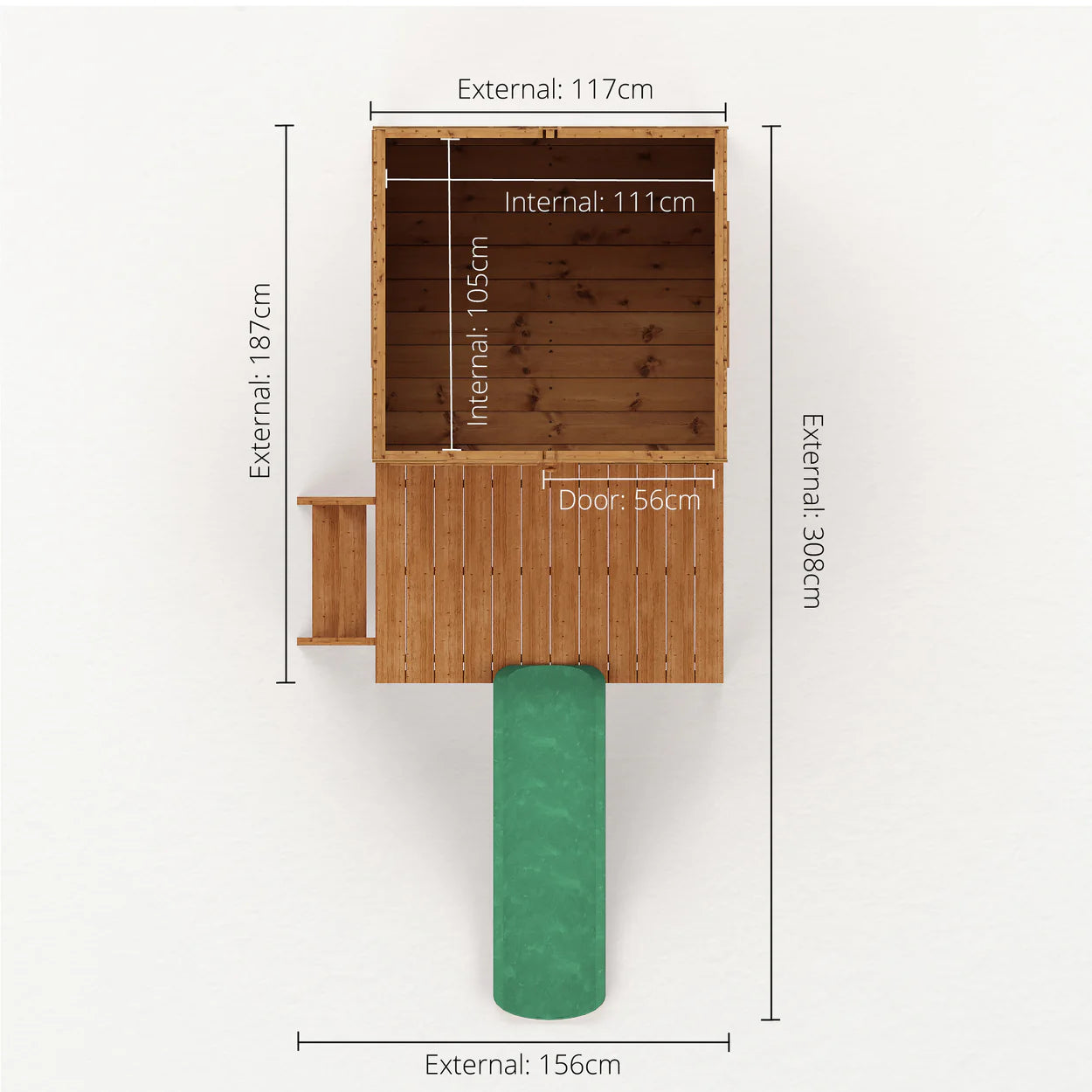 Wooden Small Tower Playhouse with Slide T&G Shiplap