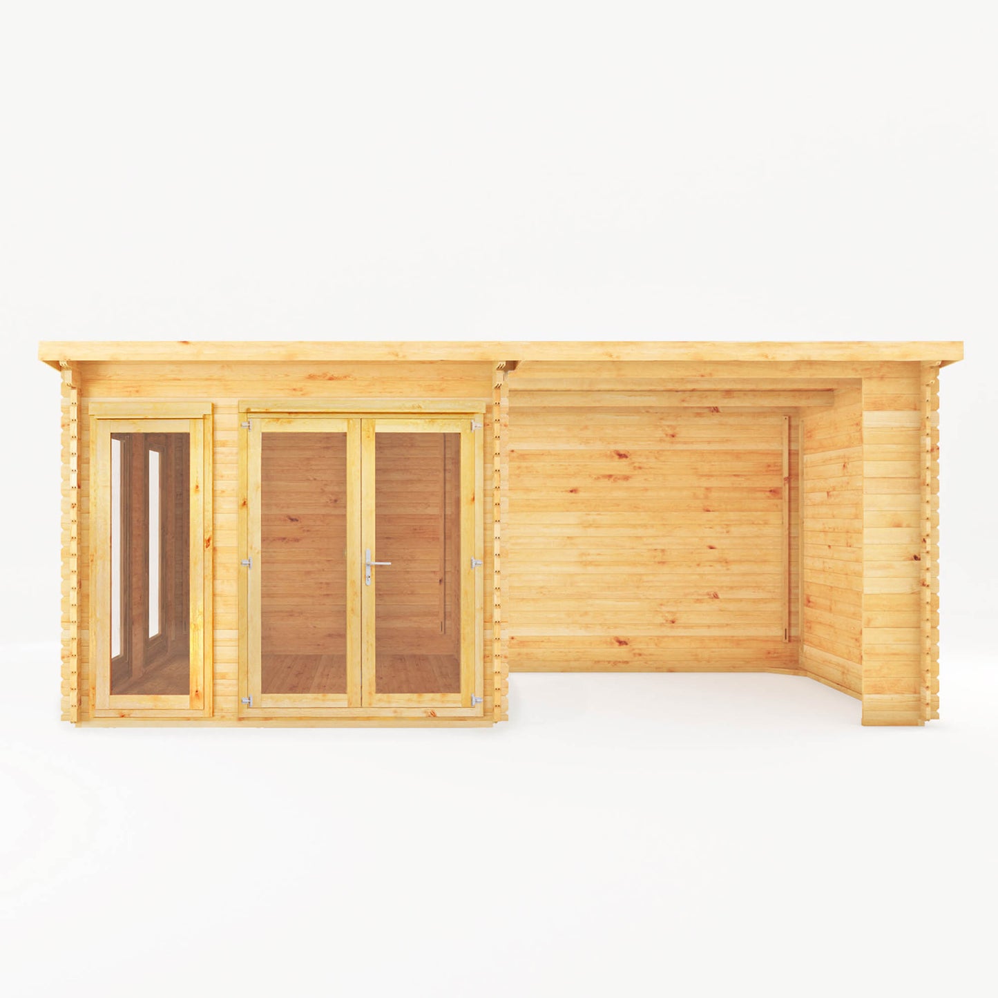 Studio Pent Log Cabin with Slatted or Patio Area