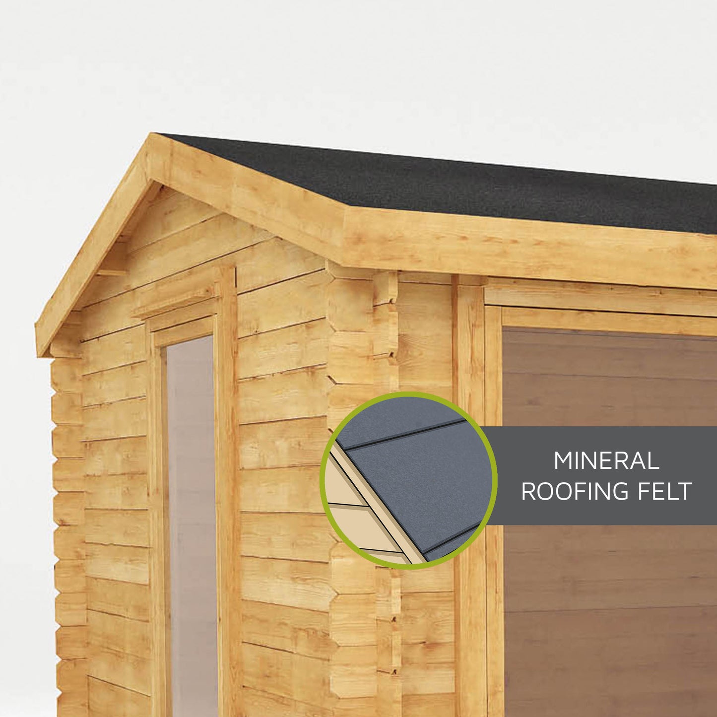 Studio Pent Log Cabin with Slatted or Patio Area