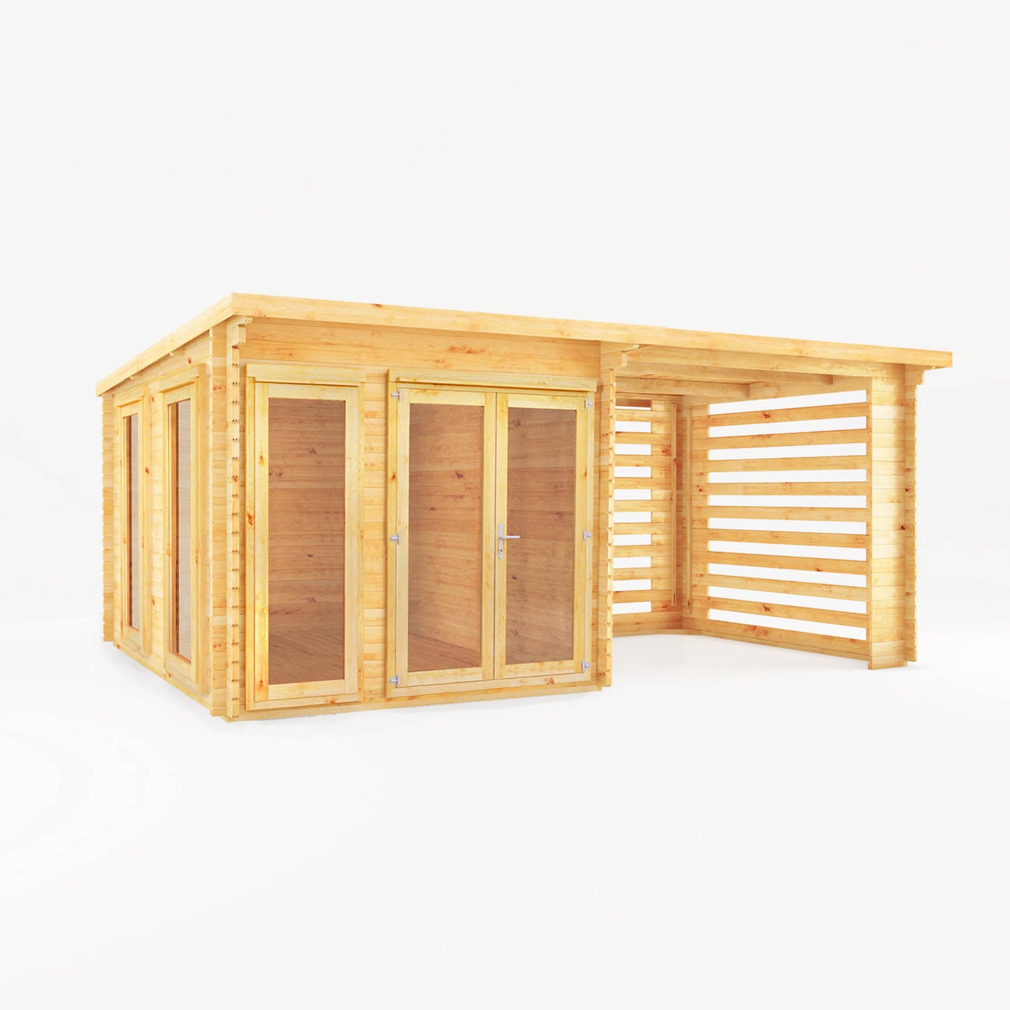 Studio Pent Log Cabin with Slatted or Patio Area