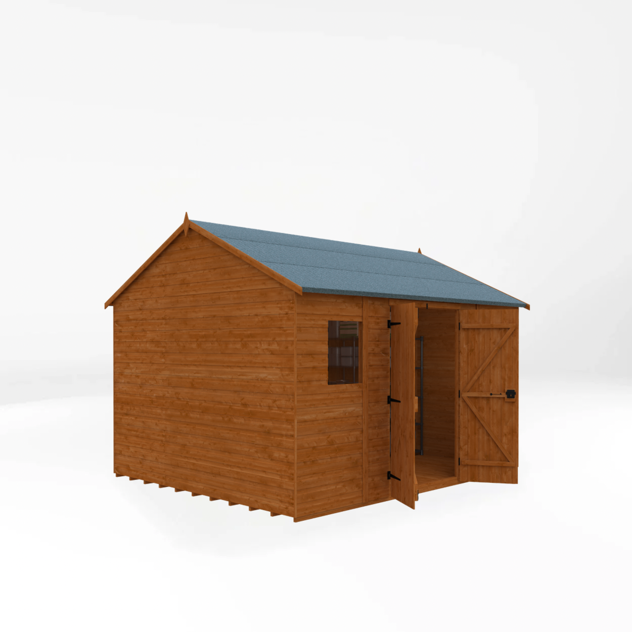 Workman Apex Wooden Shed - Spacious Storage with Full Height Double Doors