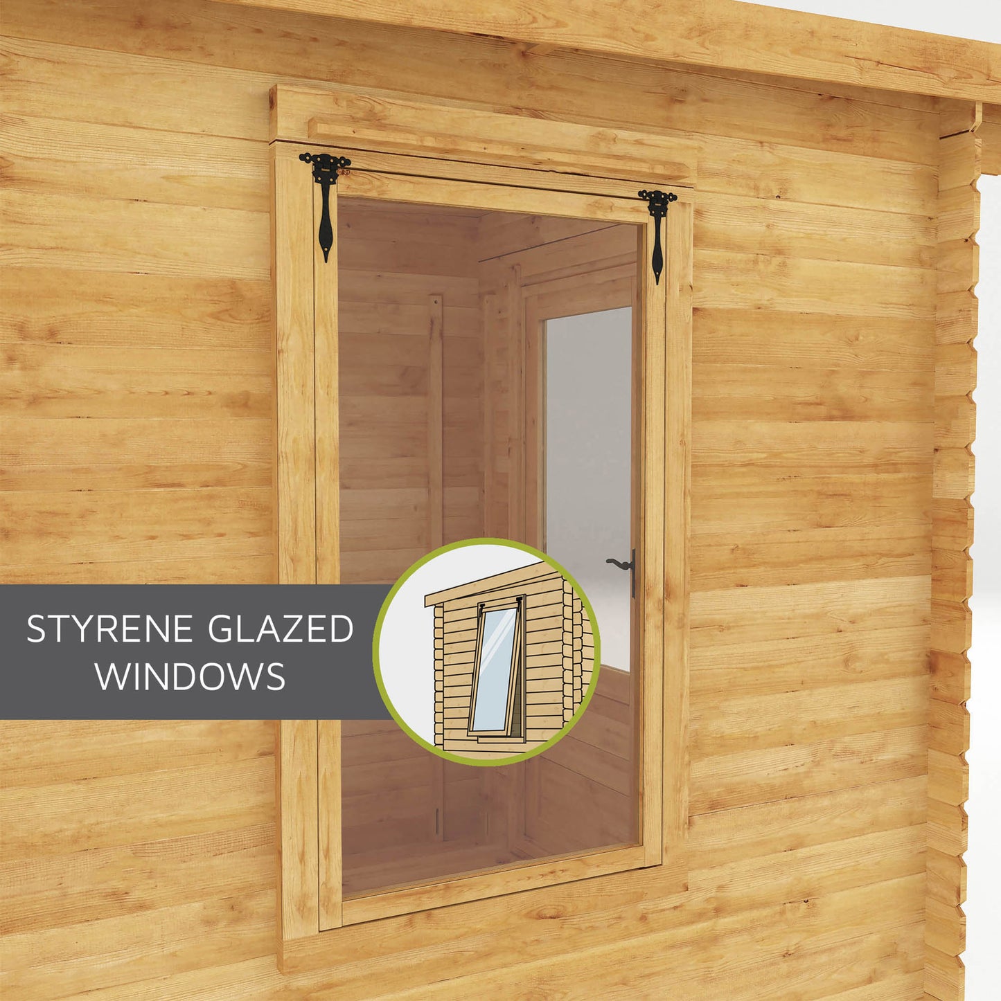 Home Office Studio Log Cabin with Side Shed
