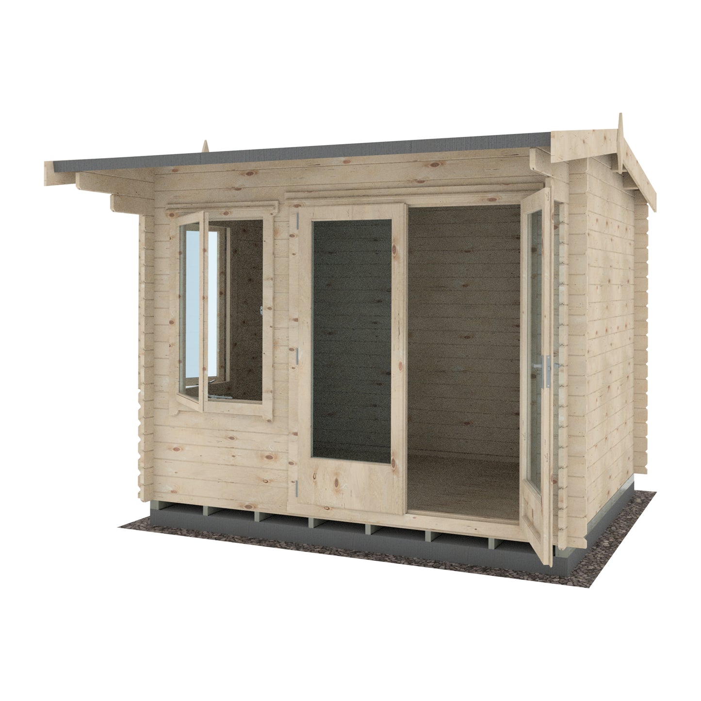UK Made Marlborough Log Cabin 28mm Thick Logs Toughened Glass Summerhouse