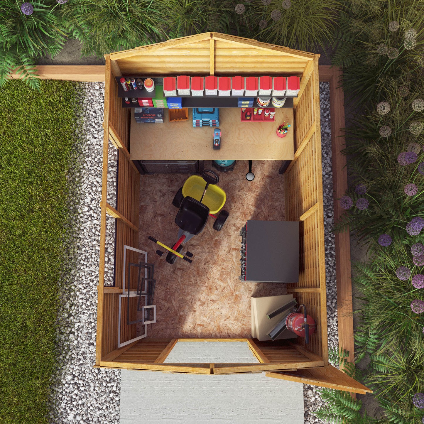 Wooden Garden Shed Overlap Apex Roof - Great Value