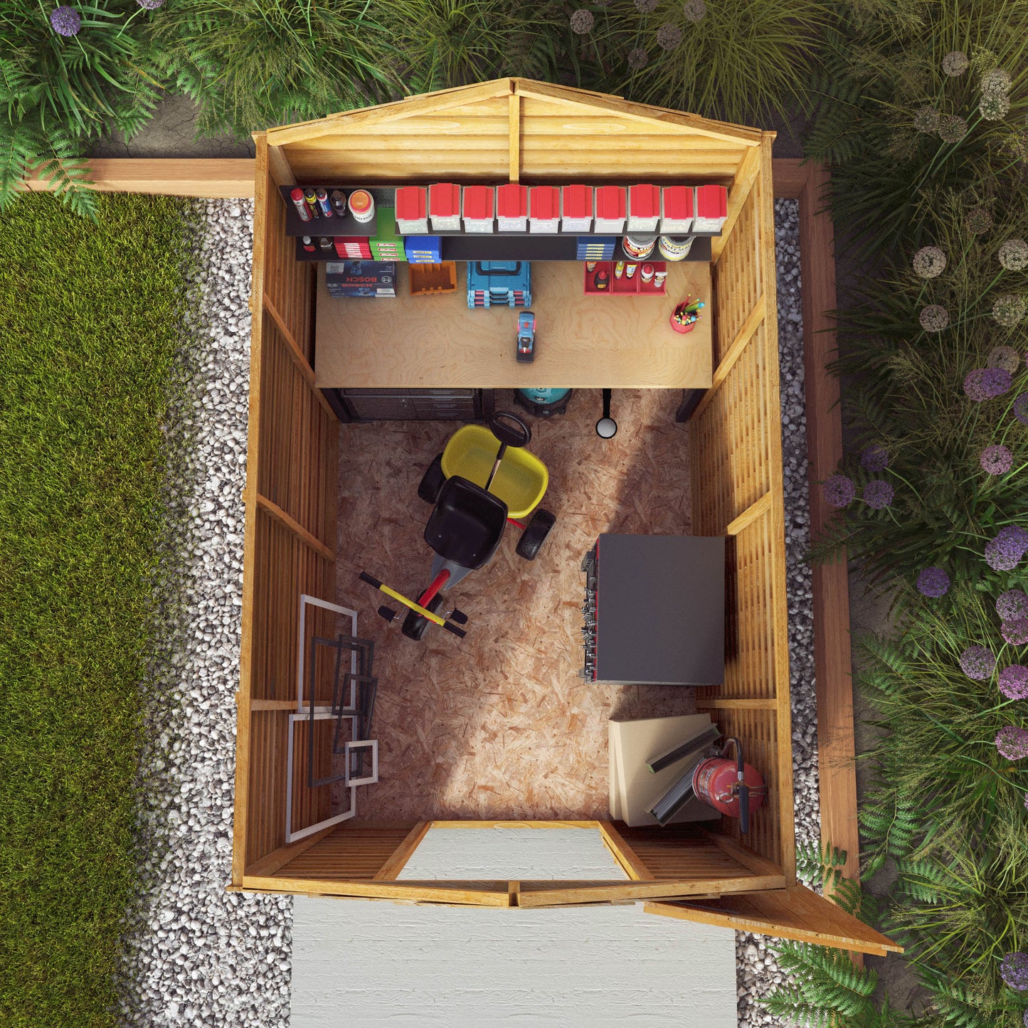 Small Windowless Wooden Garden Sheds Overlap Apex Roof - Many Sizes