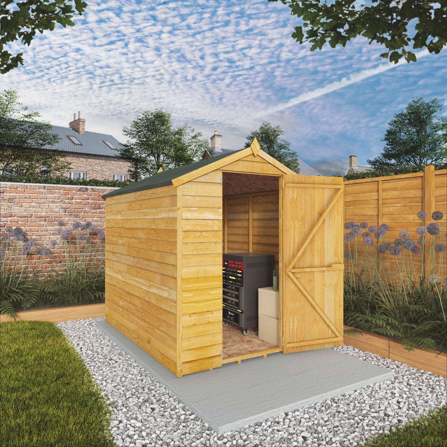 Small Windowless Wooden Garden Sheds Overlap Apex Roof - Many Sizes