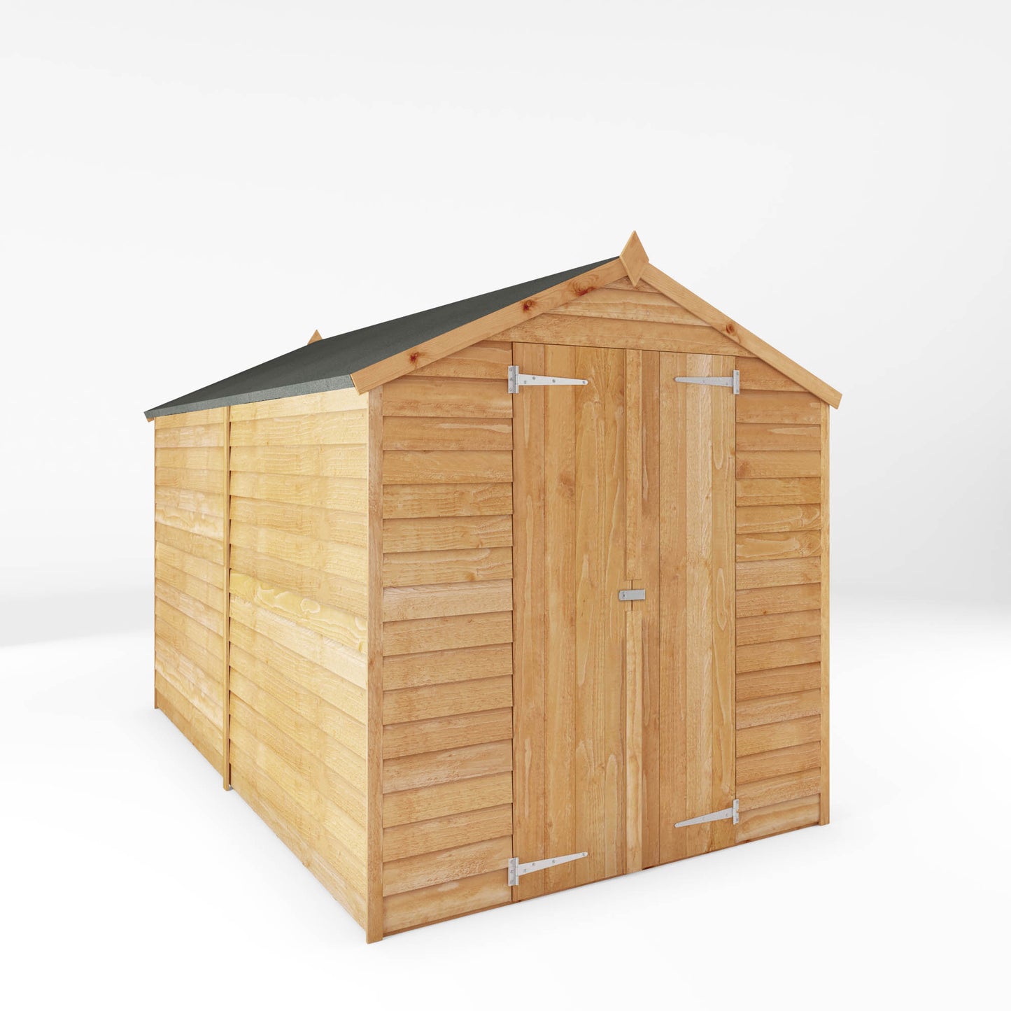 Large Wooden Garden Shed Overlap Apex Roof Double Doors Windowless