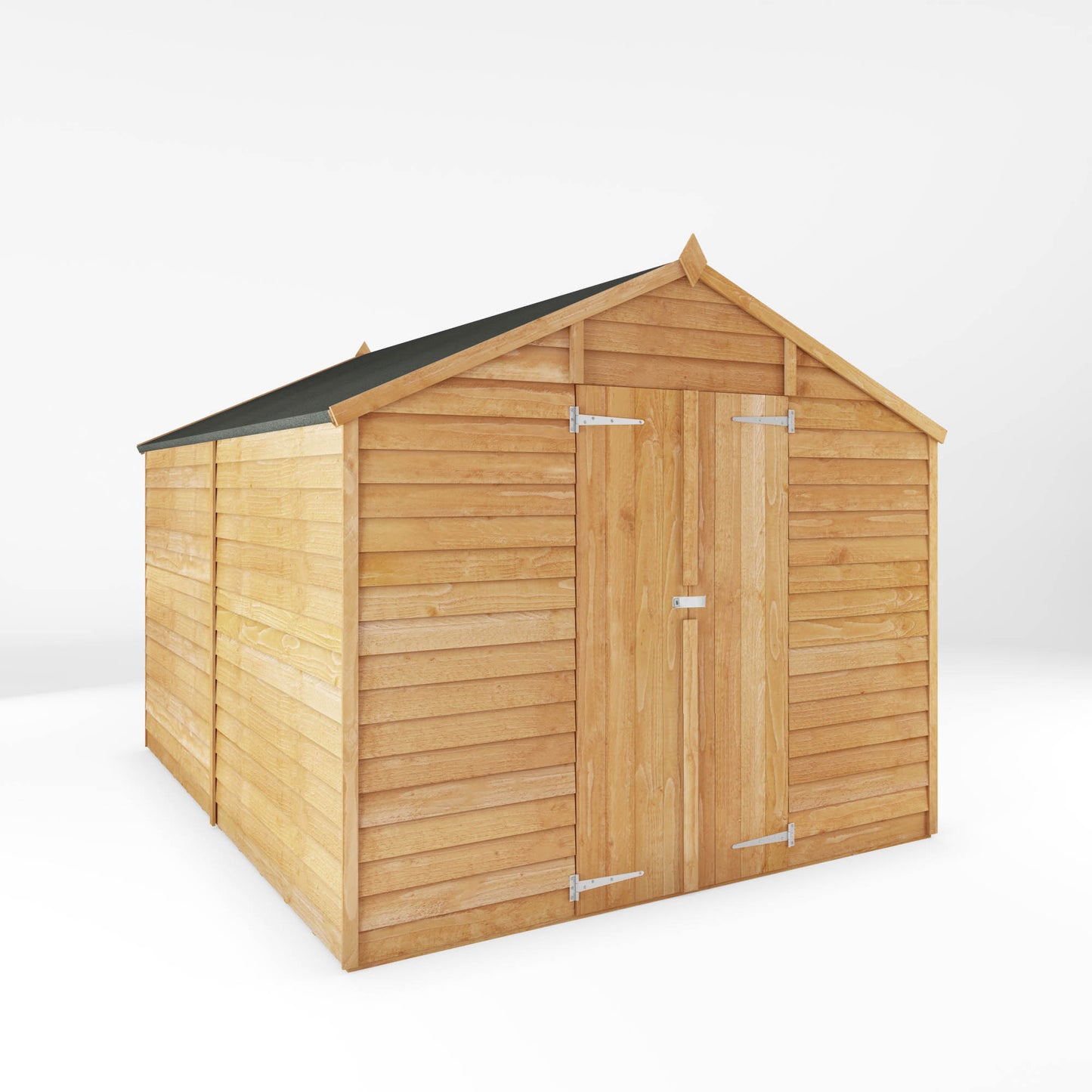 Large Wooden Garden Shed Overlap Apex Roof Double Doors Windowless