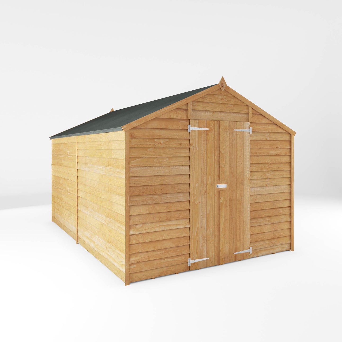 Large Wooden Garden Shed Overlap Apex Roof Double Doors Windowless