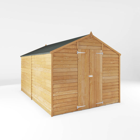 Large Wooden Garden Shed Overlap Apex Roof Double Doors Windowless