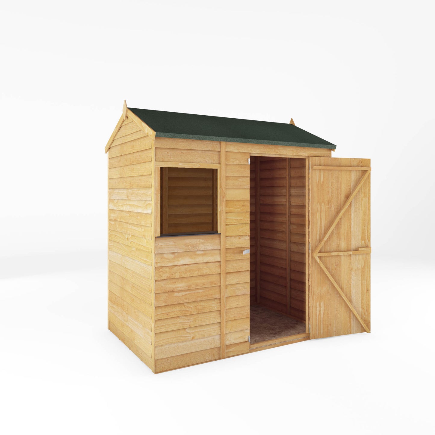 Wooden Garden Shed Overlap Reverse Apex Roof