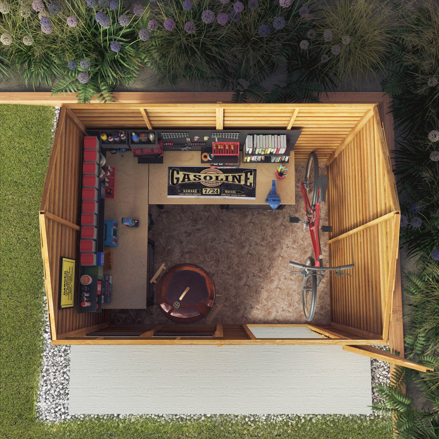 Wooden Garden Shed Overlap Reverse Apex Roof