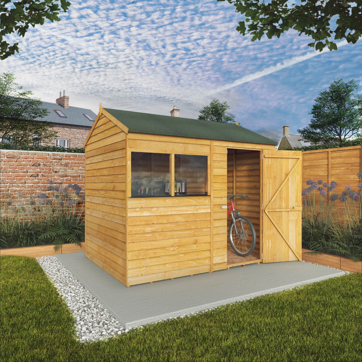 Wooden Garden Shed Overlap Reverse Apex Roof