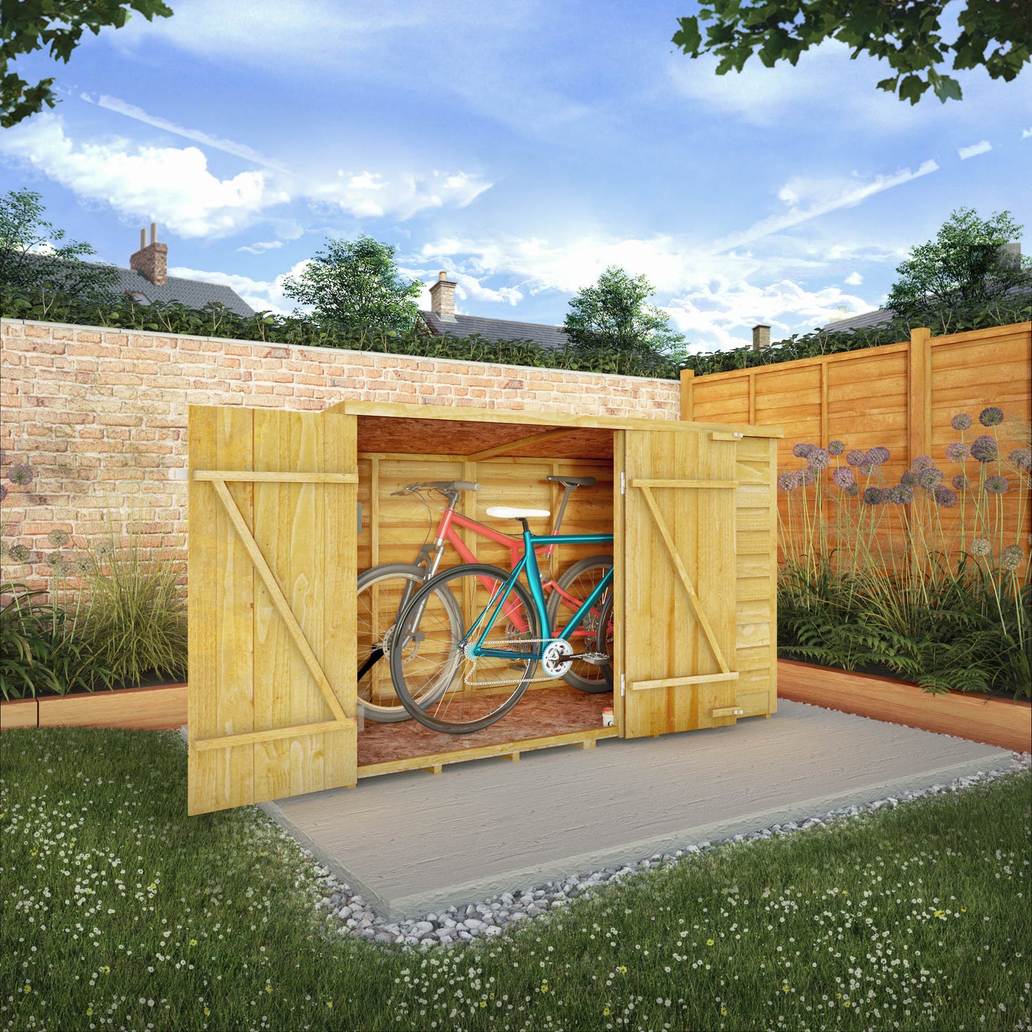 Overlap Pent Roof Bike Store