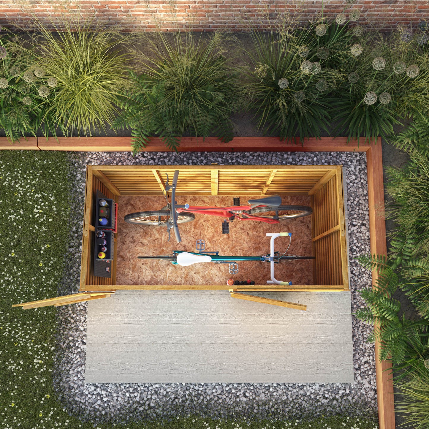 Overlap Pent Roof Bike Store