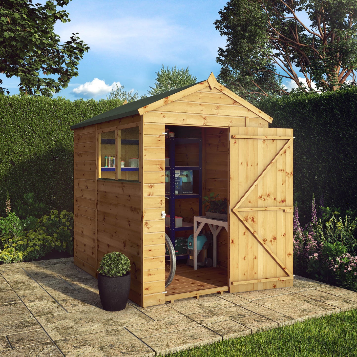 Premium Wooden Garden Shed Shiplap Apex Roof
