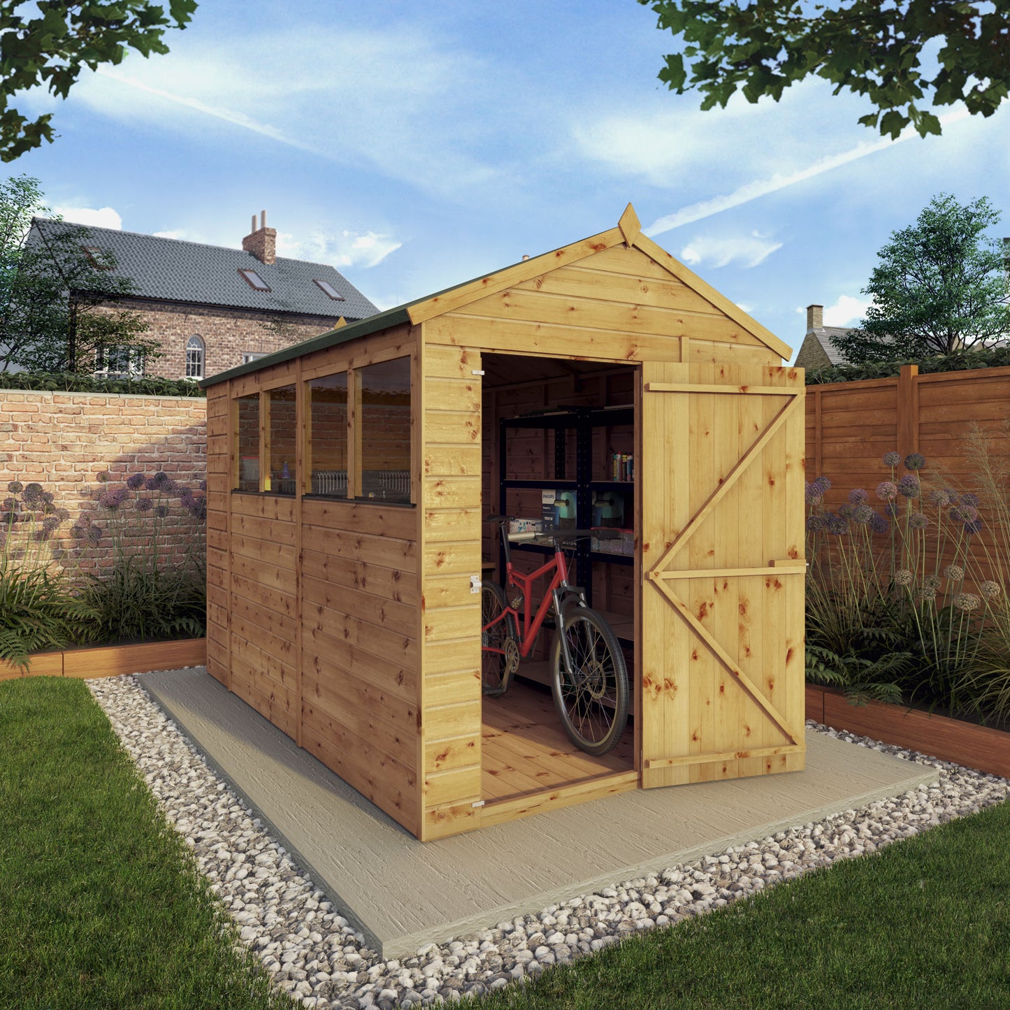 Premium Wooden Garden Shed Shiplap Apex Roof