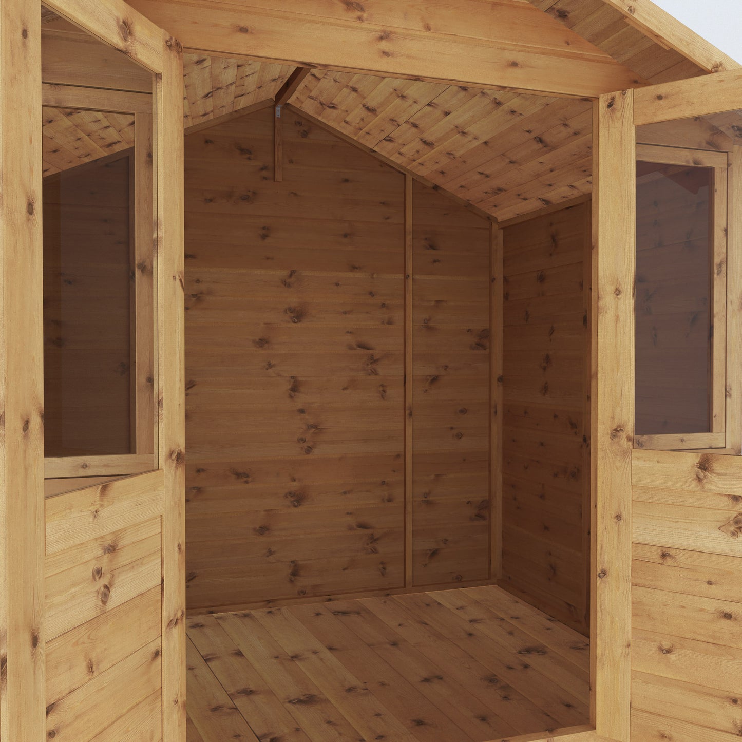 Wooden Traditional Summerhouse Tounge & Groove Double Doors Apex Roof