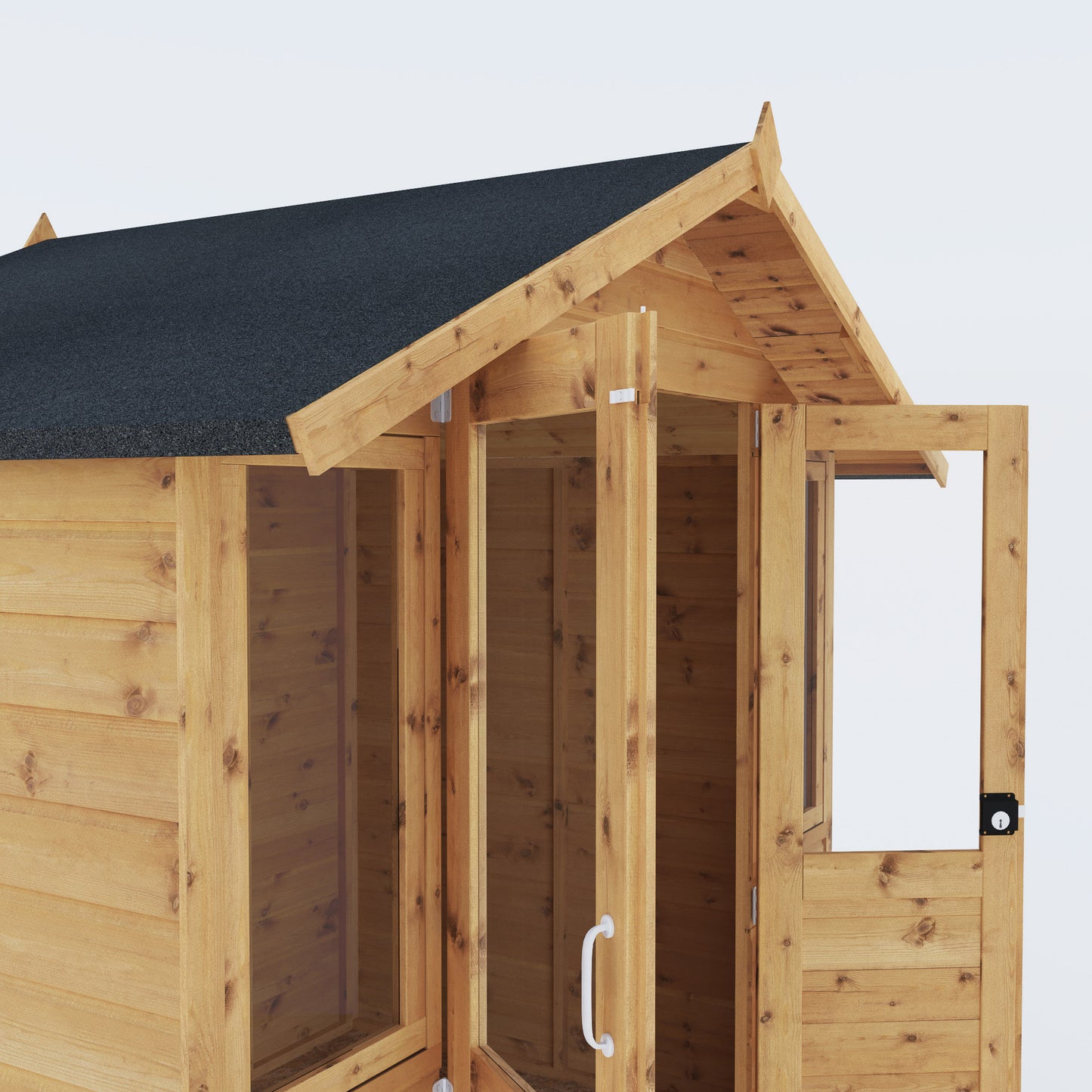Wooden Traditional Summerhouse Tounge & Groove Double Doors Apex Roof