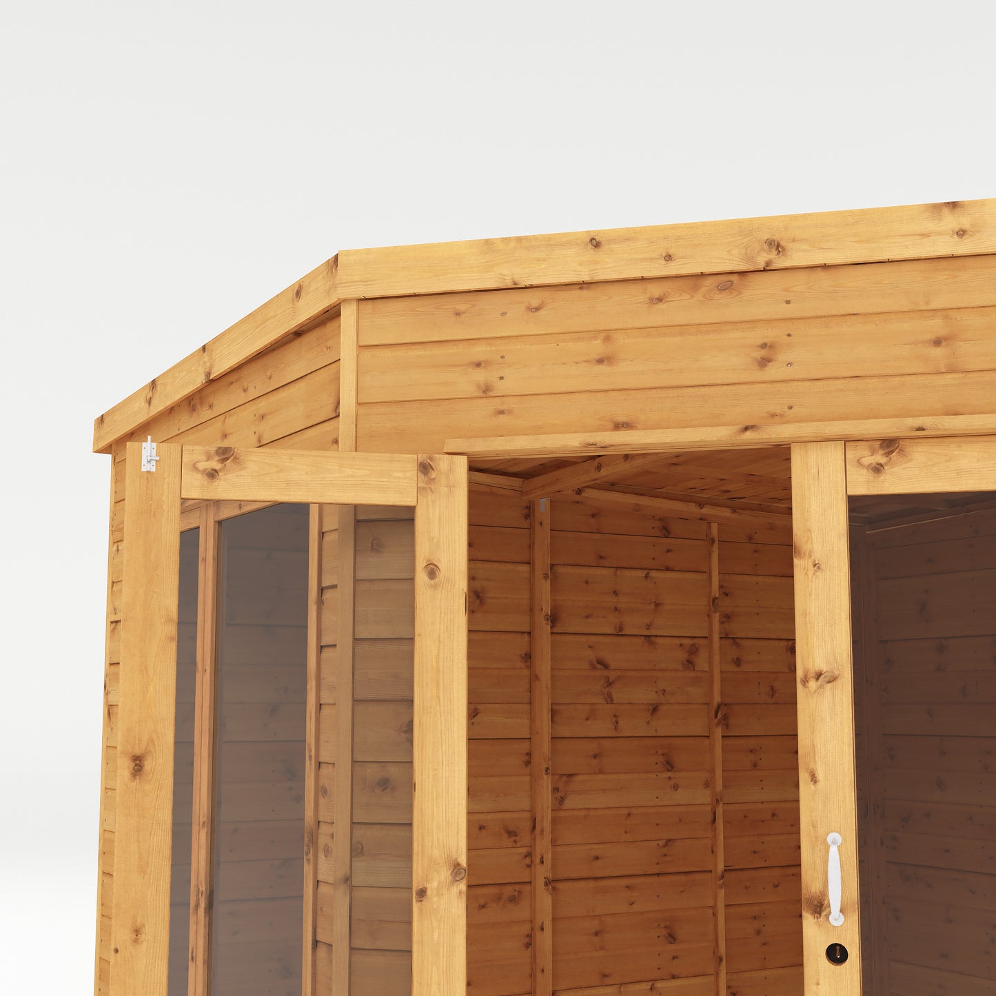 Premium Wooden Corner Summerhouse Shiplap Tounge & Groove French Doors
