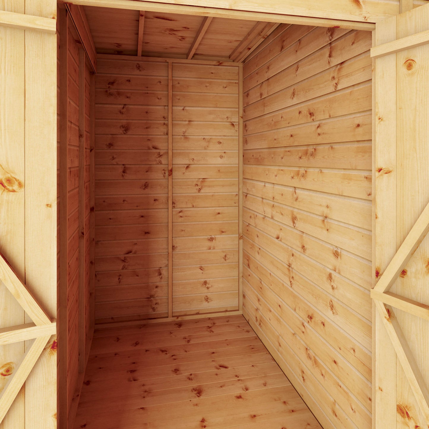 Wooden Pent Roof Summerhouse with Side Shed Large Windows