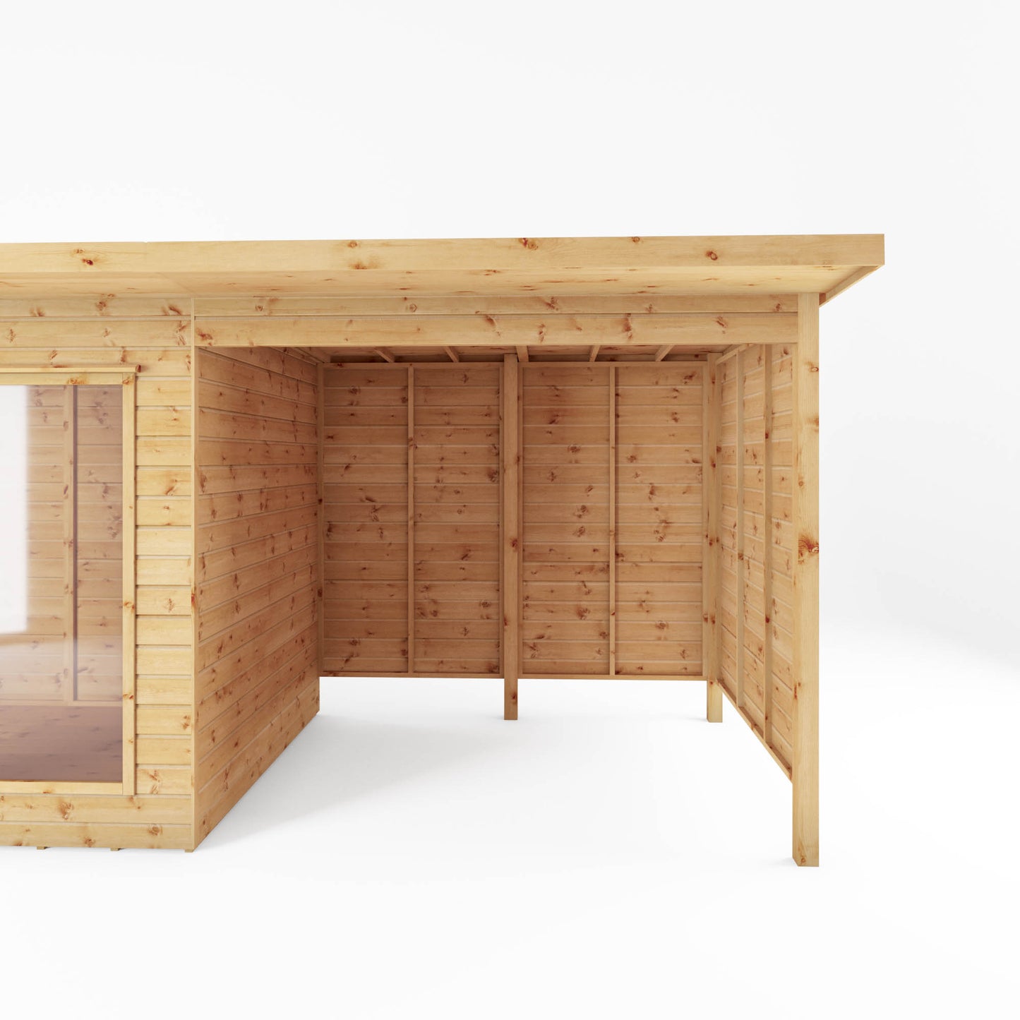 Premium Wooden Summerhouse with Patio Area Pent Roof Shiplap