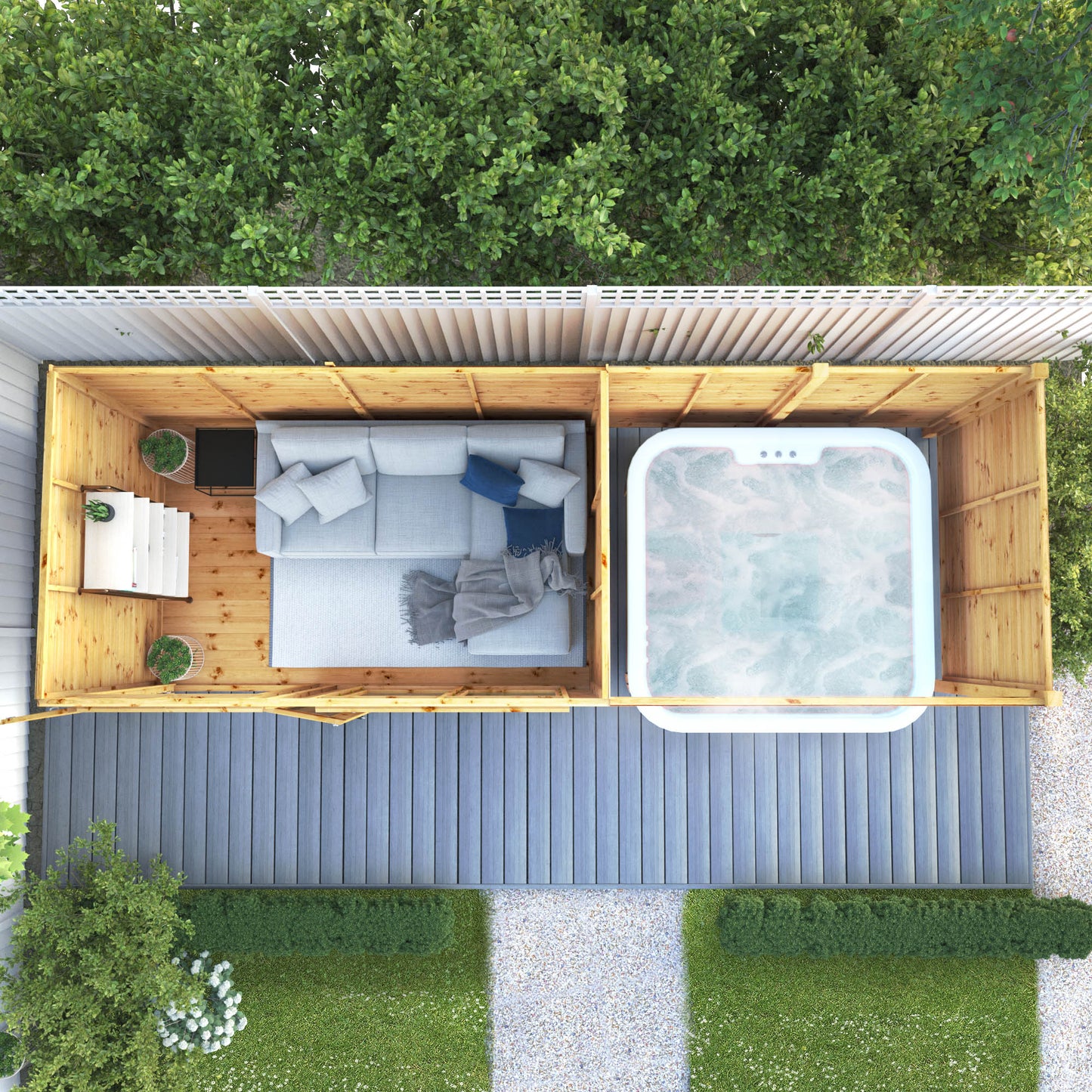 Premium Wooden Summerhouse with Patio Area Pent Roof Shiplap