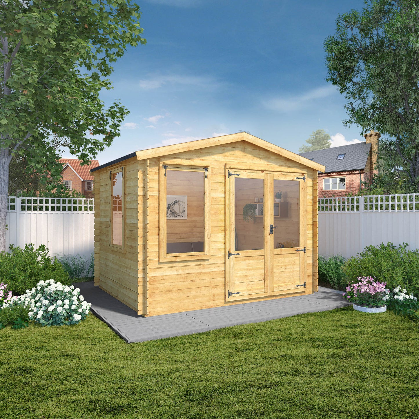 Wooden Log Cabin Apex Roof T&G - 19mm thickness