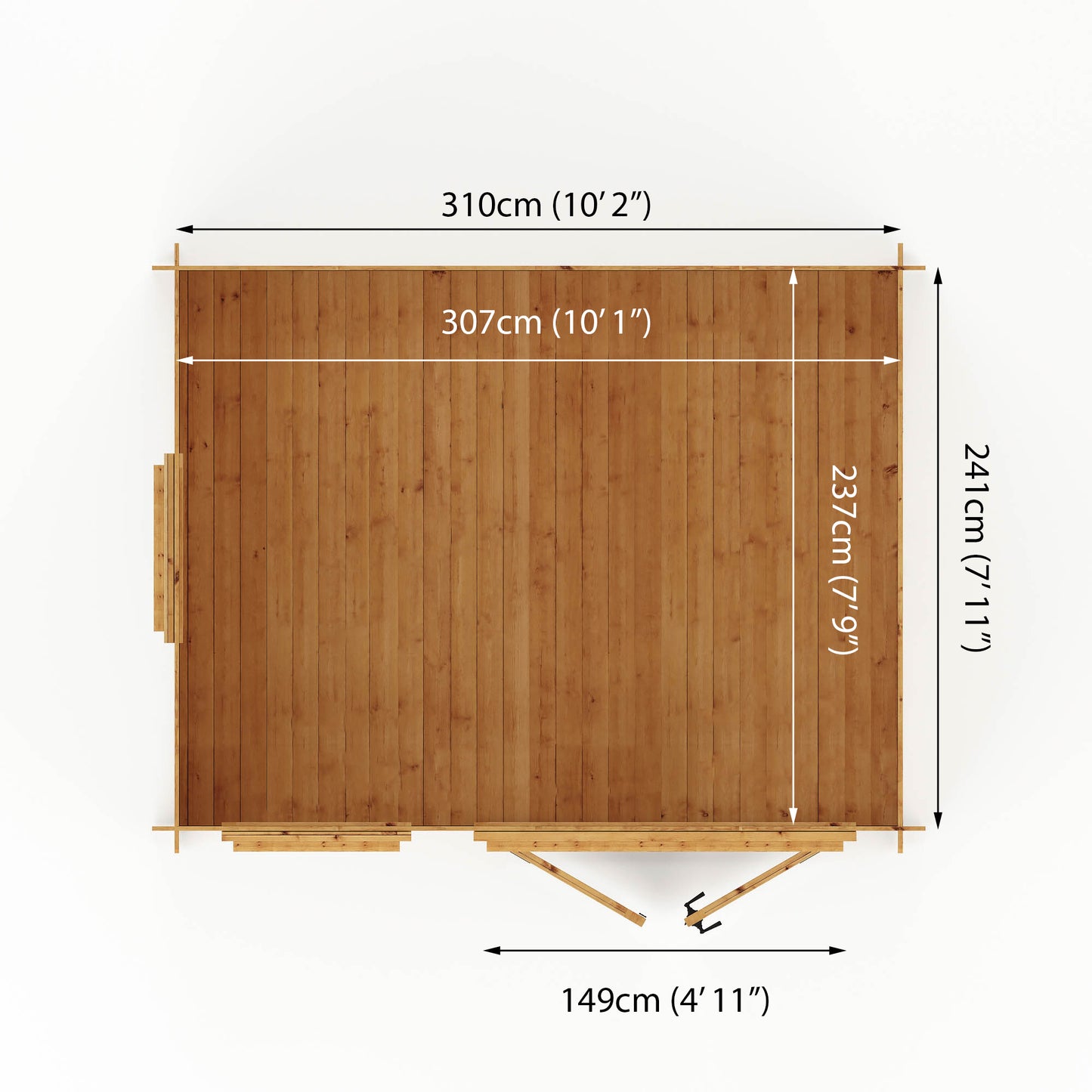 Wooden Log Cabin Apex Roof T&G - 19mm thickness