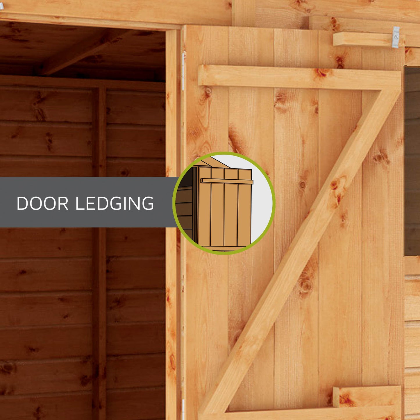 Large Wooden Garden Shed Overlap Apex Roof Double Doors Windowless