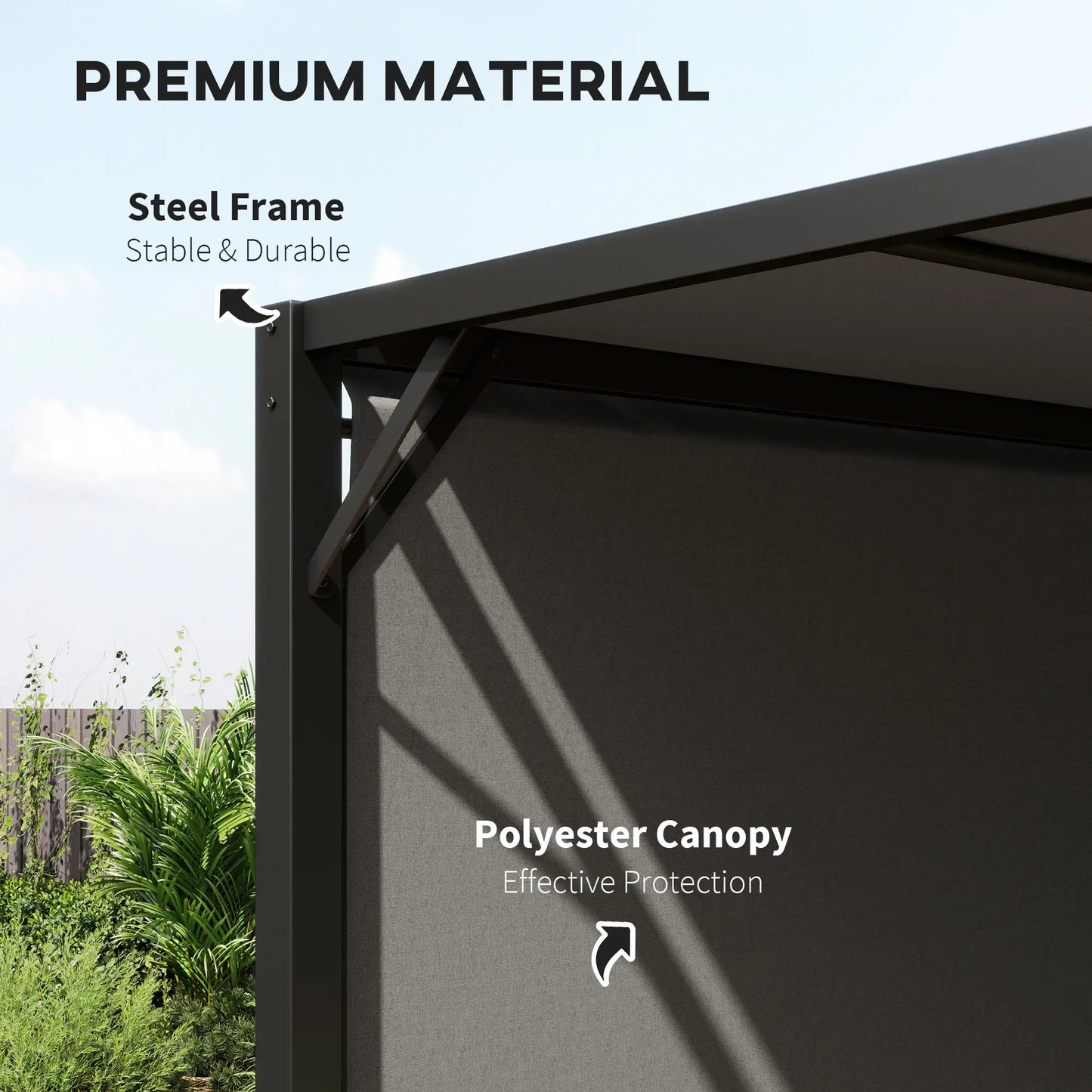 Outsunny 3 x 3(m) Pergola Metal Gazebo Outdoor Sun Shade Shelter Canopy