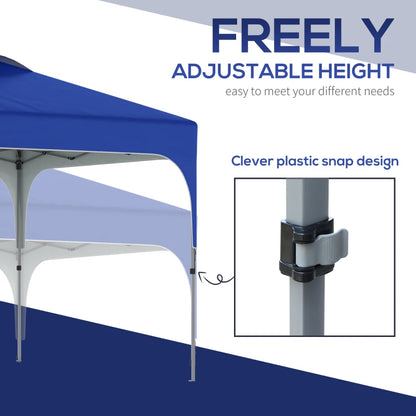 Outsunny 3 x 3(M) Pop Up Gazebo, UPF 50+ Foldable Canopy Tent with Wheeled Carrybag, 4 Leg Weight Bags, Height Adjustable Marquee Shelter 1 person easy setup for Outdoor Garden Patio Party, Blue