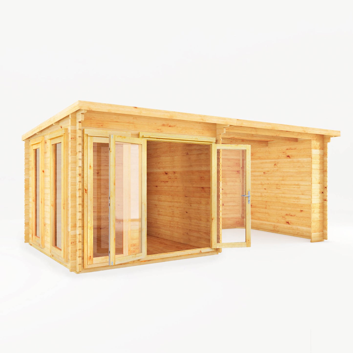 Studio Pent Log Cabin with Slatted or Patio Area