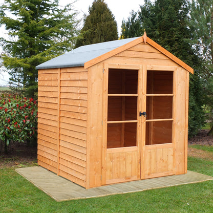 Wooden Overlap 6 x 6 Summerhouse with Double Doors Apex Roof - Oatland