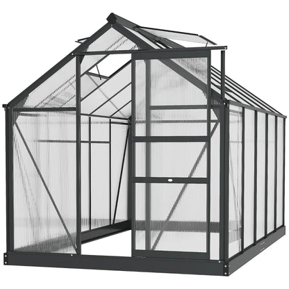 Polycarbonate Greenhouse, Large Walk-In Green House with Slide Door and Window