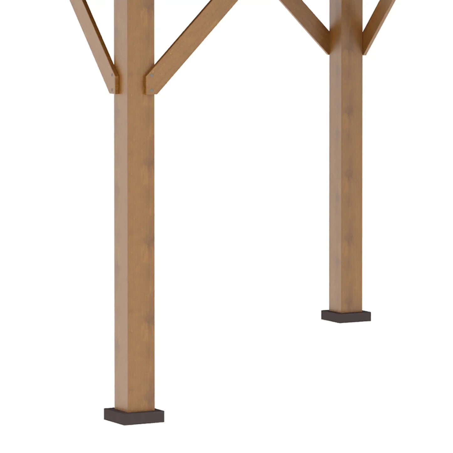 Outsunny 3.5 x 3.5m Wood Frame Hardtop Gazebo w/ Double Vented Roof, Black