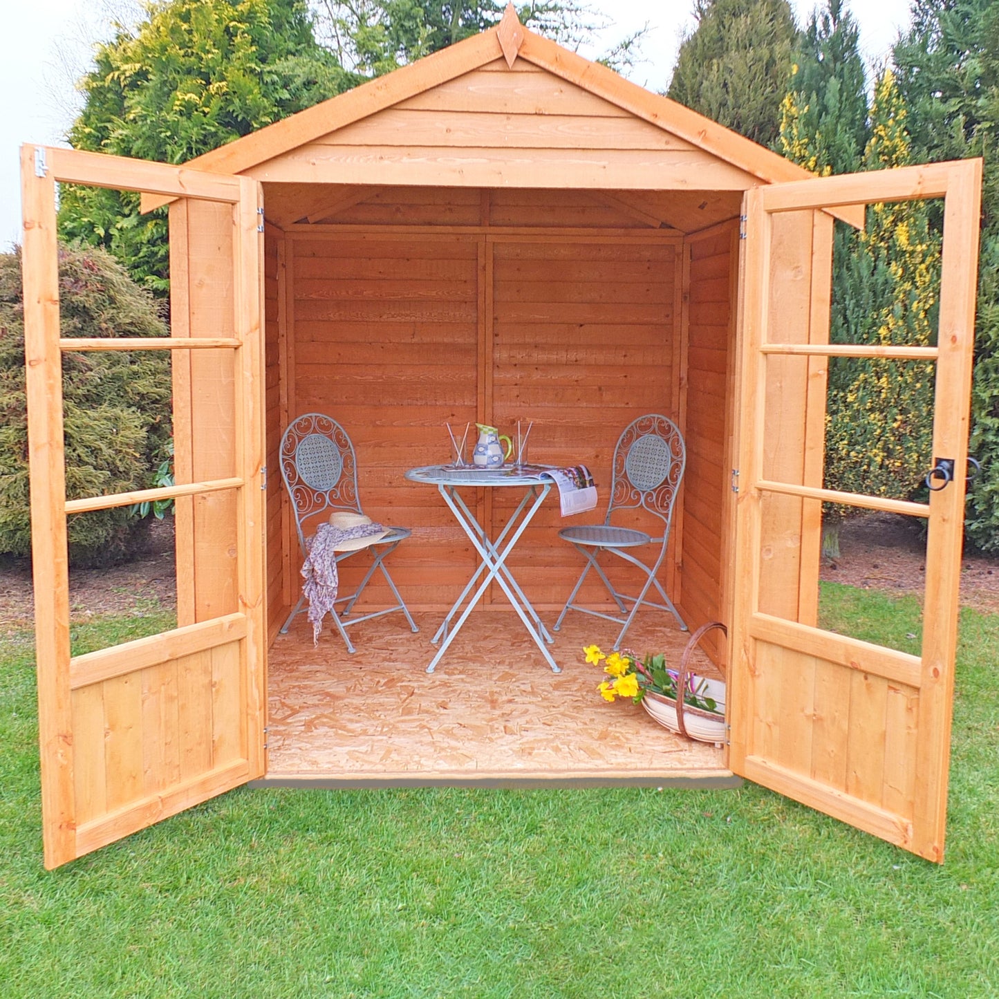 Wooden Overlap 6 x 6 Summerhouse with Double Doors Apex Roof - Oatland